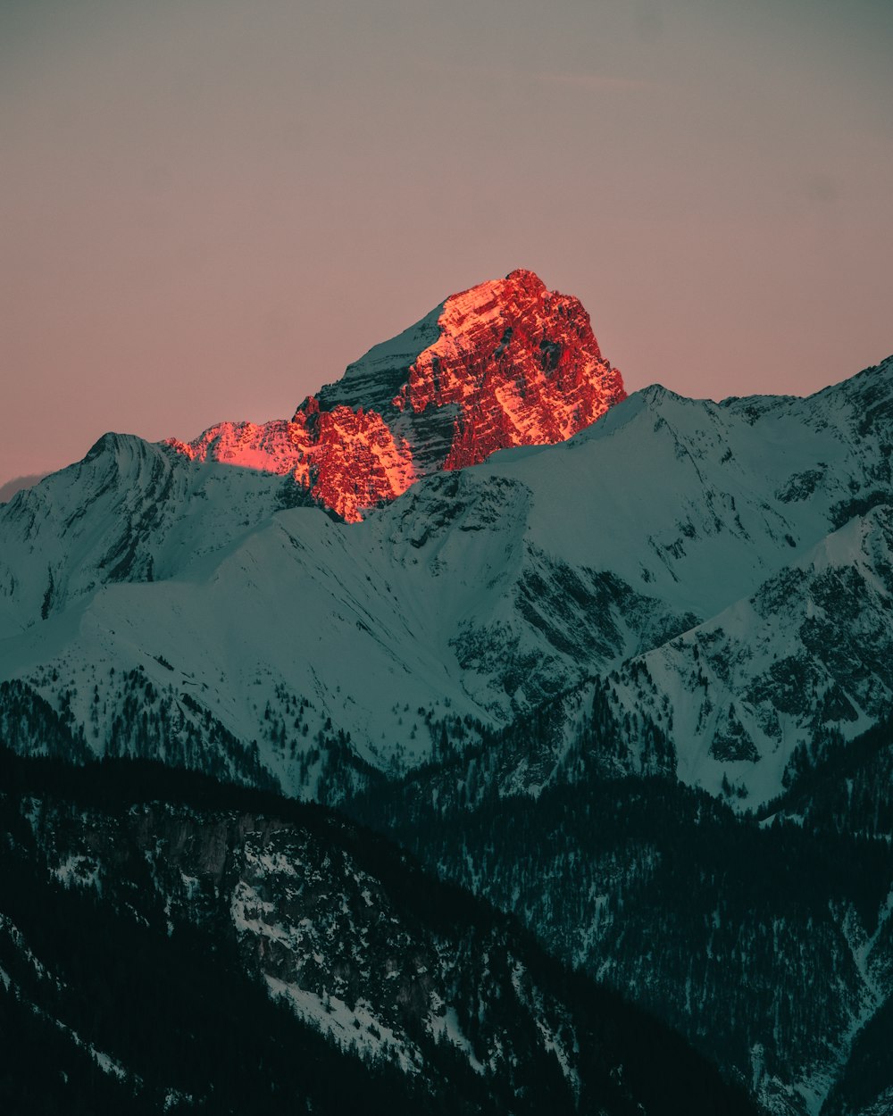 mountain covered with snow