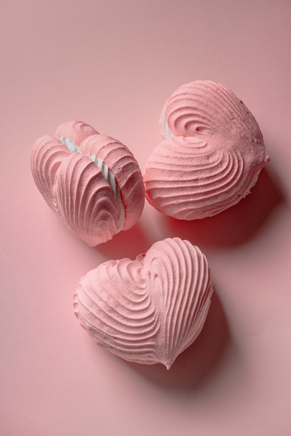 heart-shaped macaroons