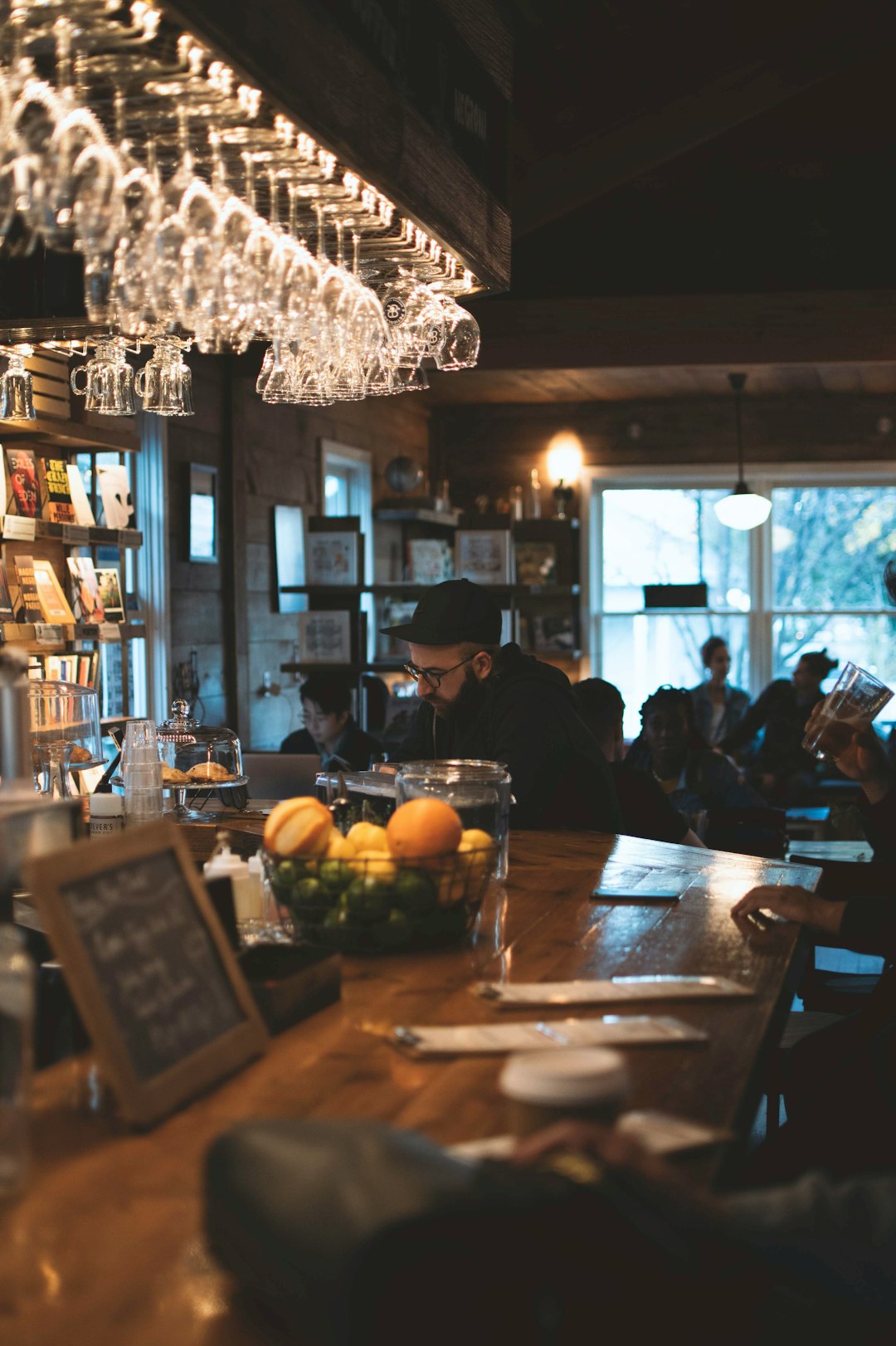 man sitting at the table