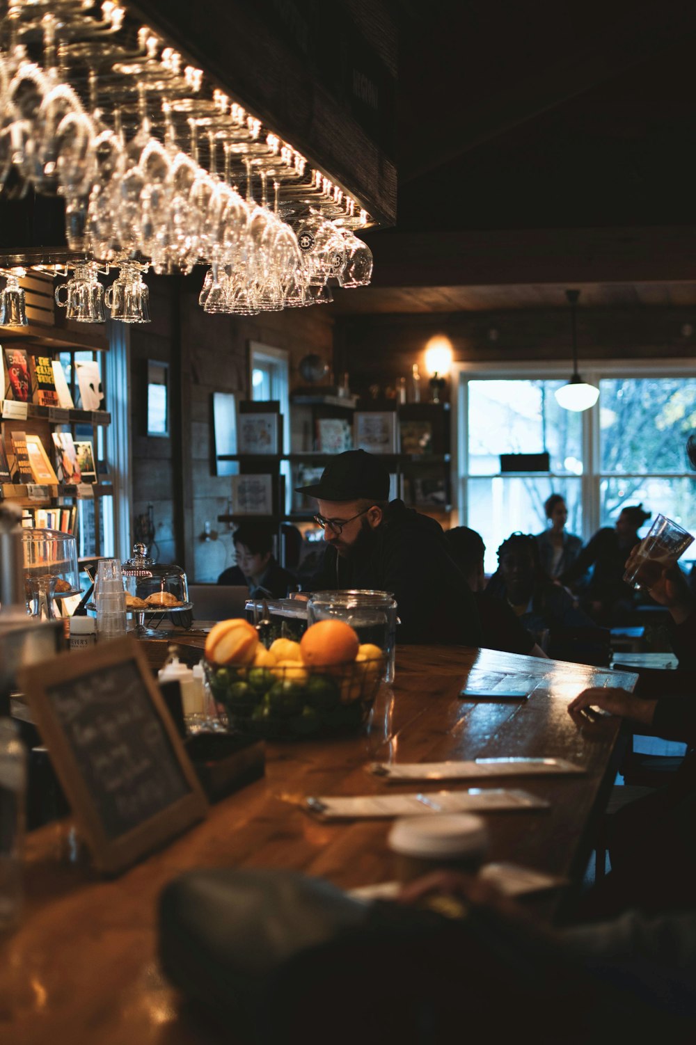 man sitting at the table