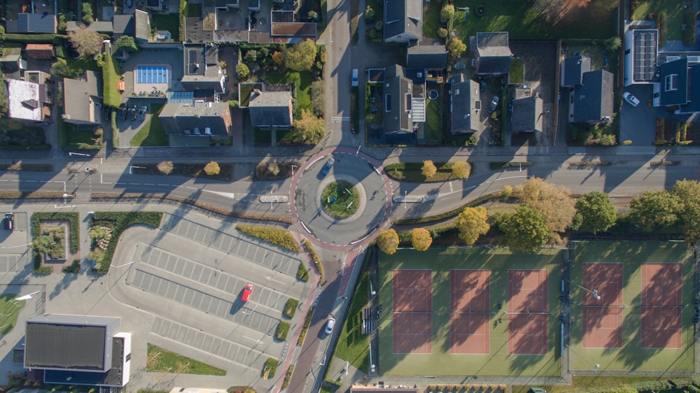 aerial photography of house and trees