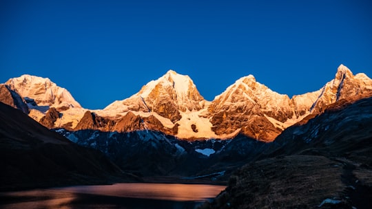 snow mountain in Qarwaqucha Peru