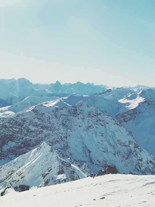 mountain covered with snow in Davos Switzerland