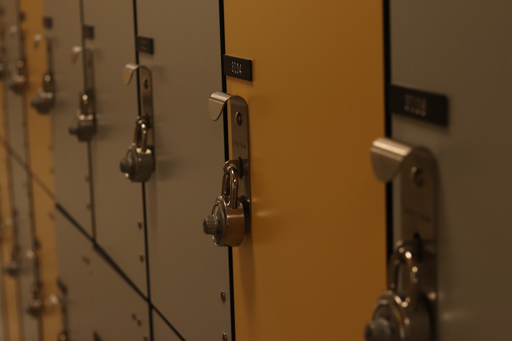 gray and yellow locker