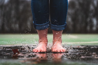 person stepping on water connecticut google meet background