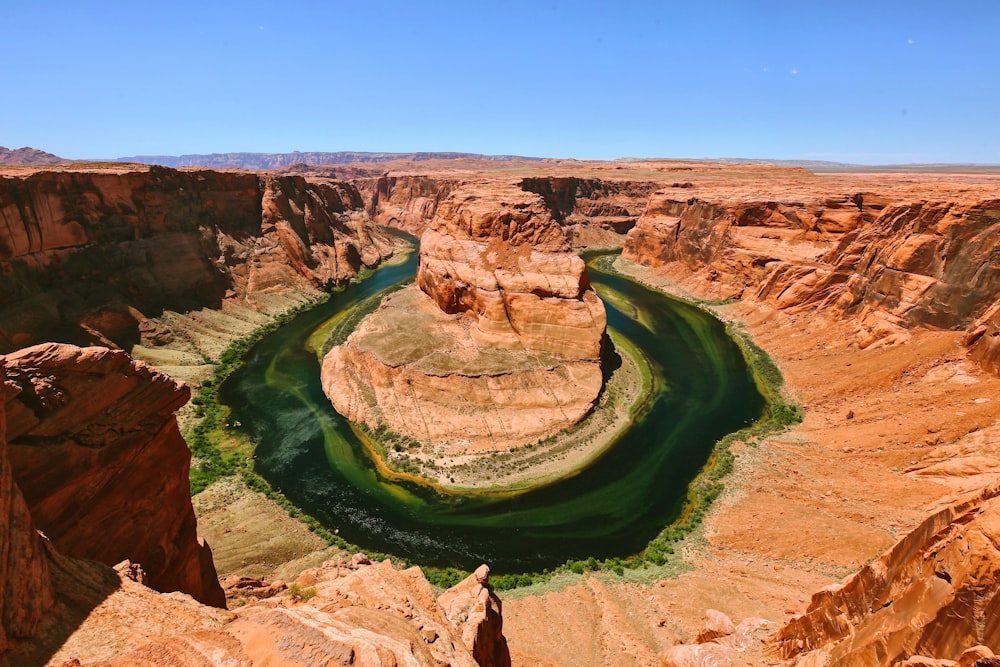 aerial photography of horseshoe bend