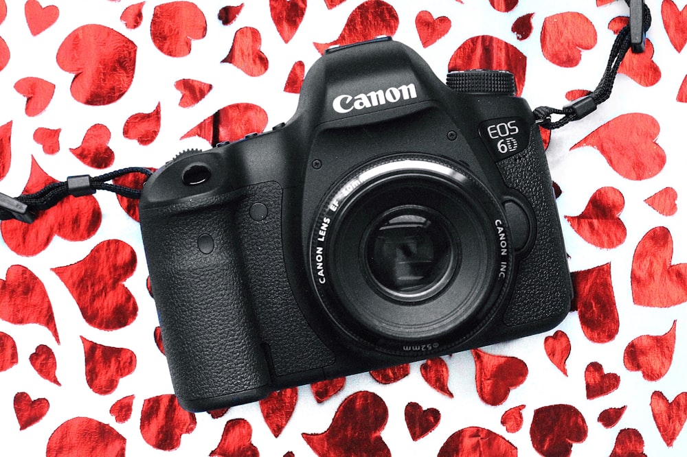 black Canon EOS 6D digital camera