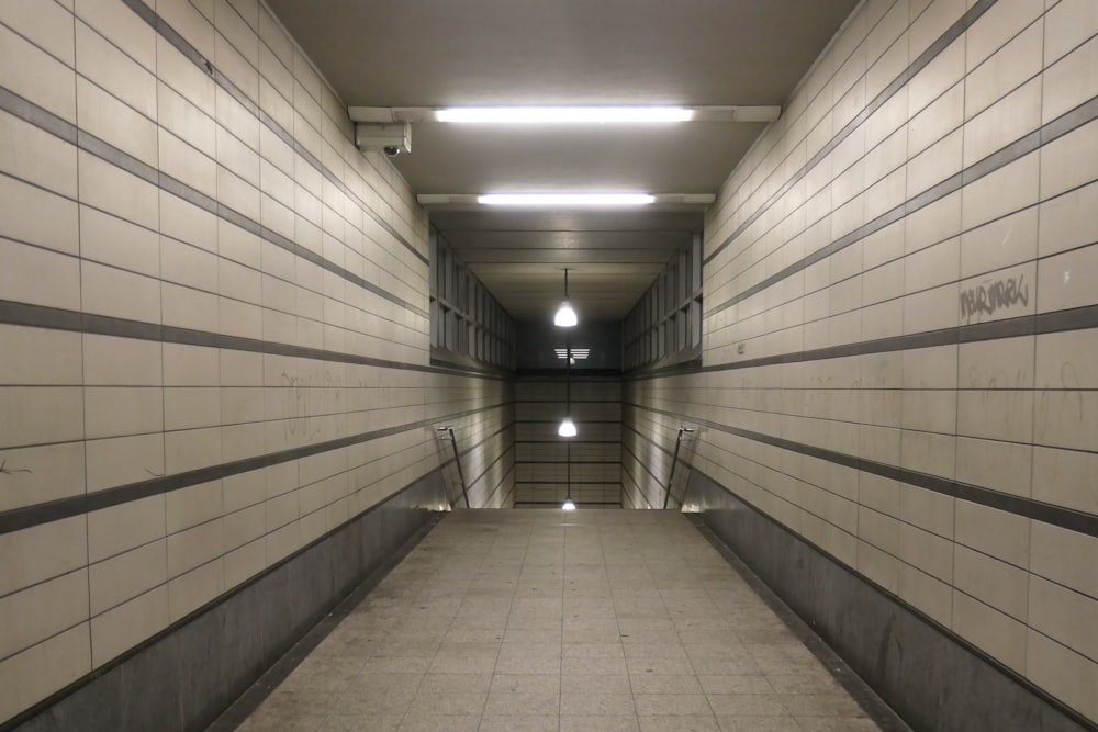 tunnel with stairs and lights