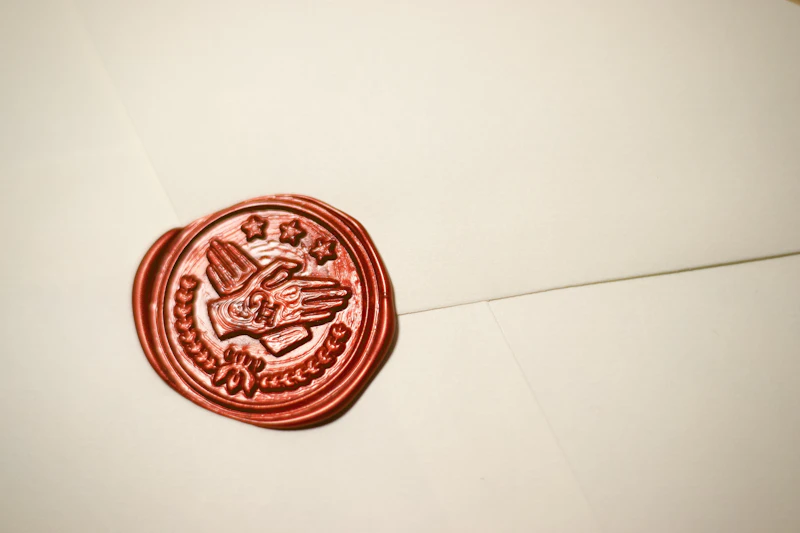 Artisan applying a wax seal to a letter