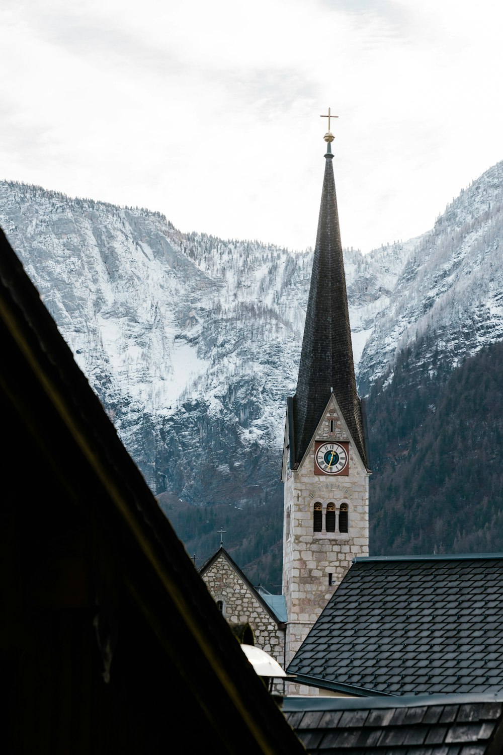 gray and black building near mountain