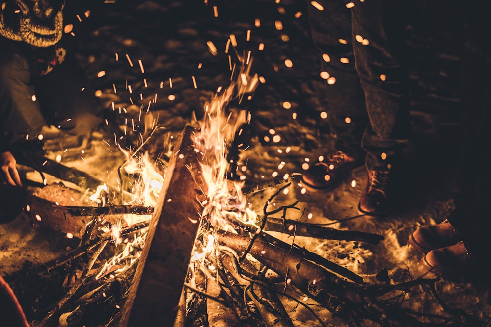 time-lapse photography of scorching bonfire flame