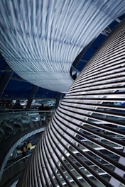 a building that has a spiral design on it