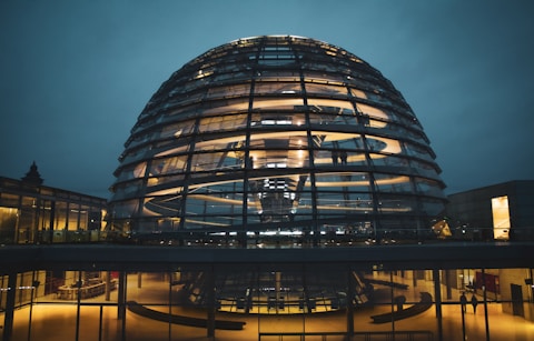 clear glass dome building