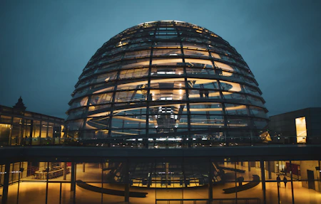 clear glass dome building