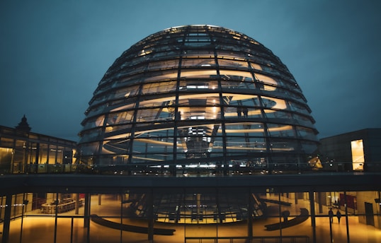 clear glass dome building