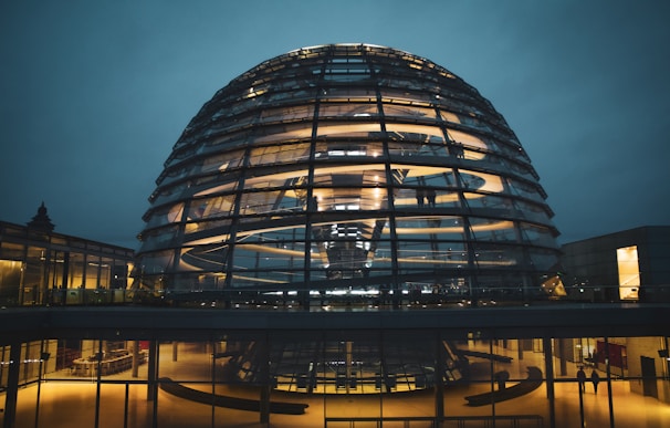 clear glass dome building