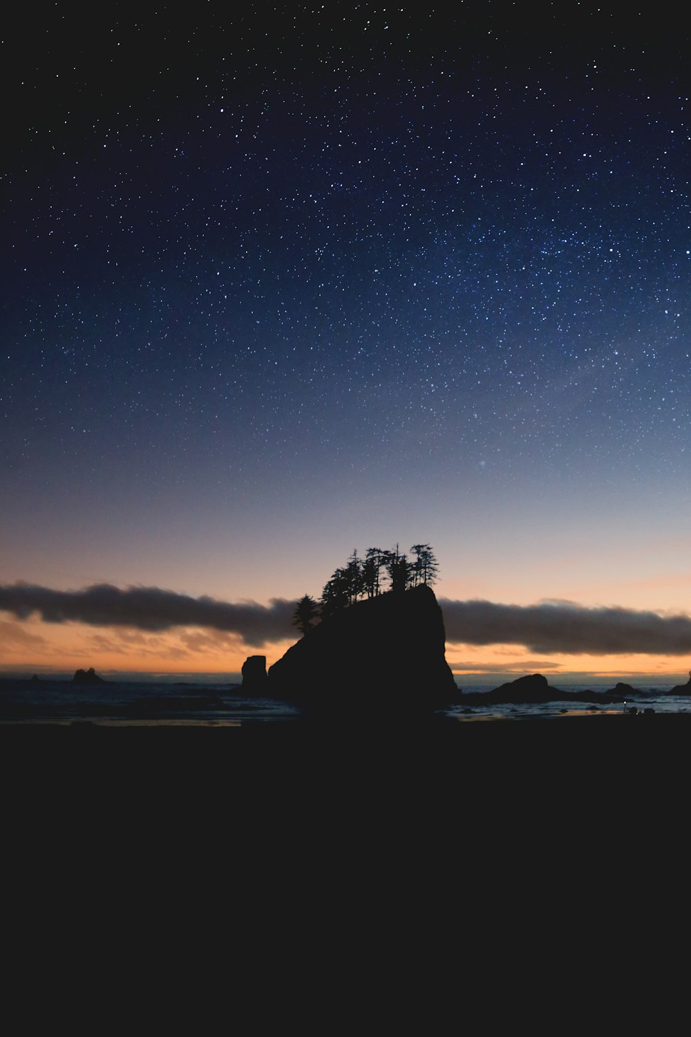 silhouette of island