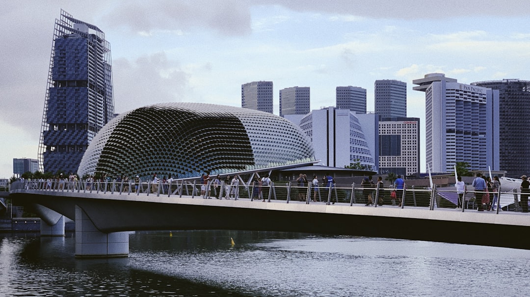 photography of people standing on bridge during daytime