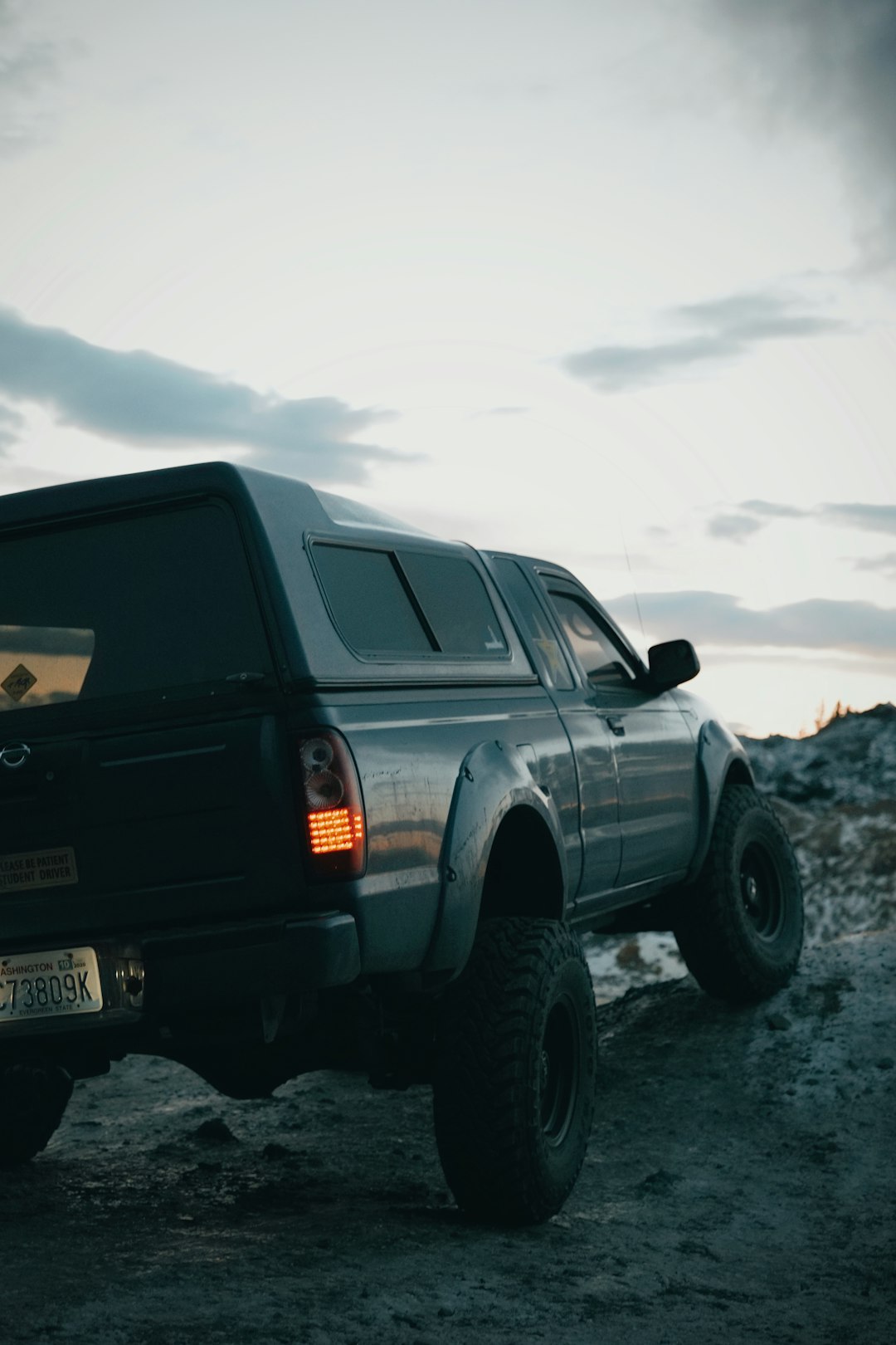 black single-cab pickup truck