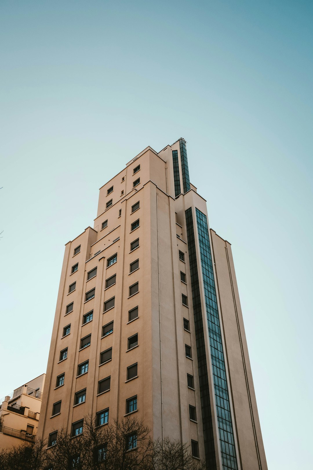 white and blue high-rise building