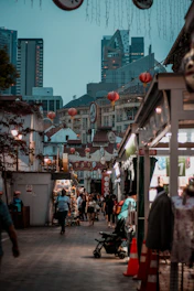 Scenic view of Lozi street in Shenzhen bustling with local life and shops.