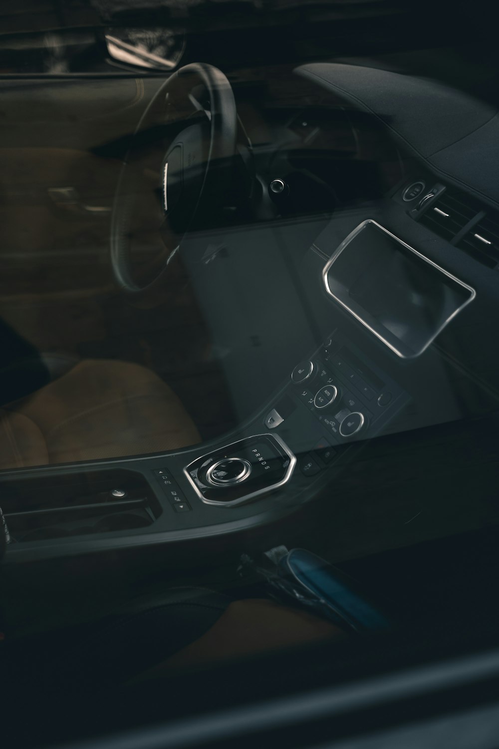 black vehicle interior view