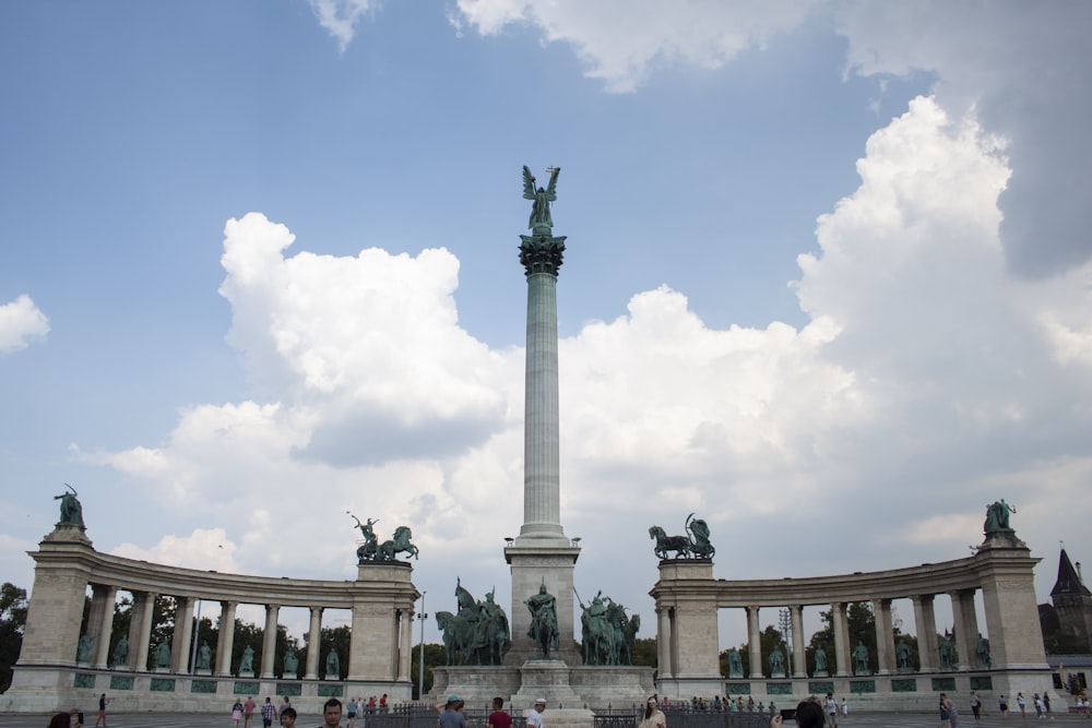 architectural photography of statues