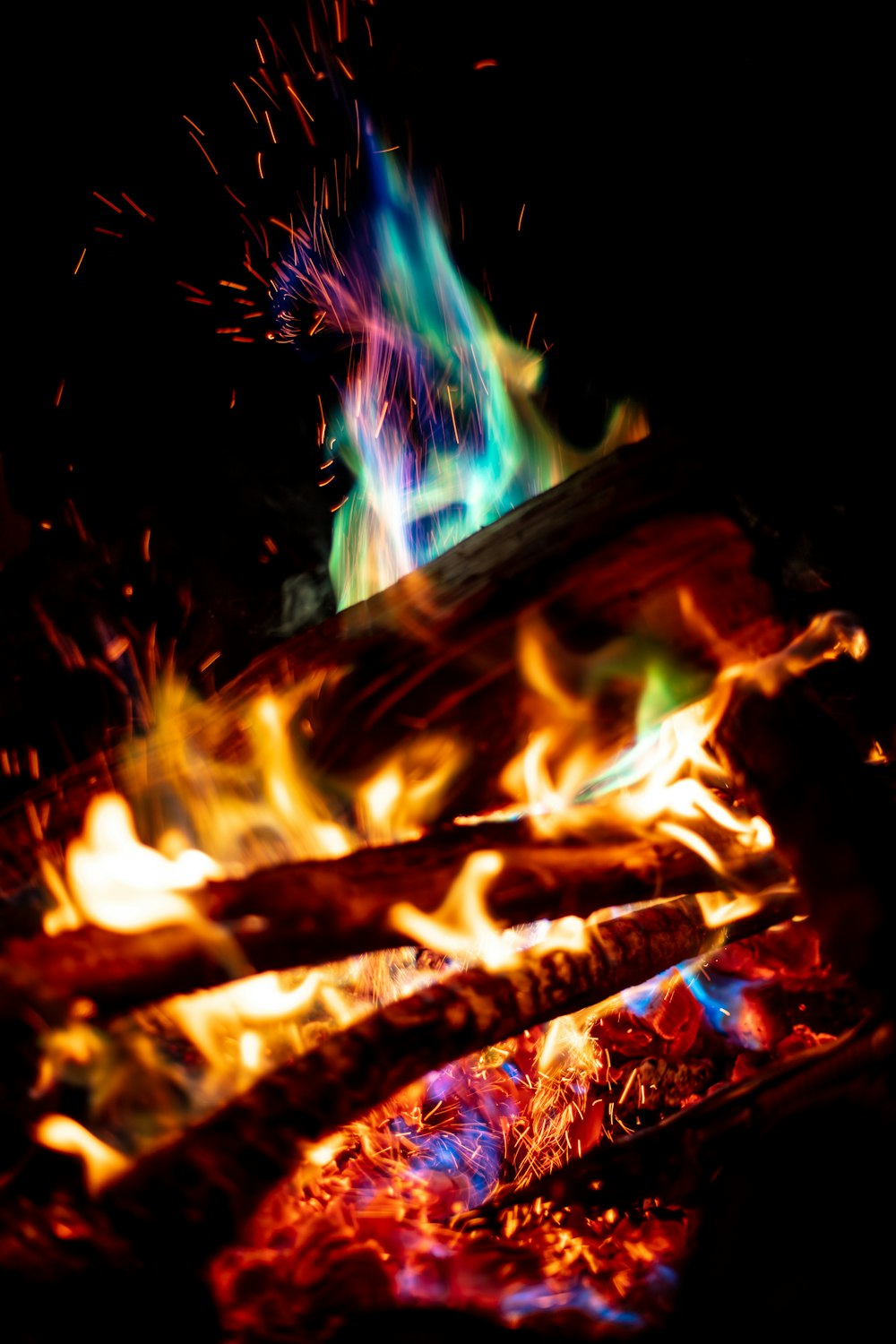 bonfire during night