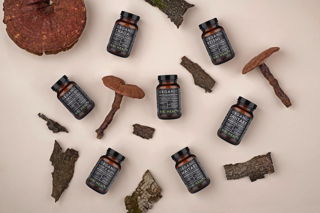 Minimalist arrangement of natural supplement bottles on a clean background, conveying wellness and modern nutrition