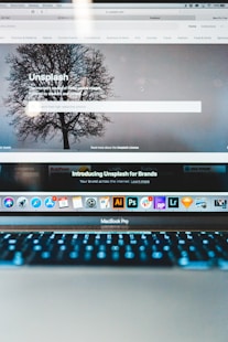 turned-on MacBook Pro