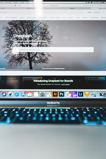 turned-on MacBook Pro