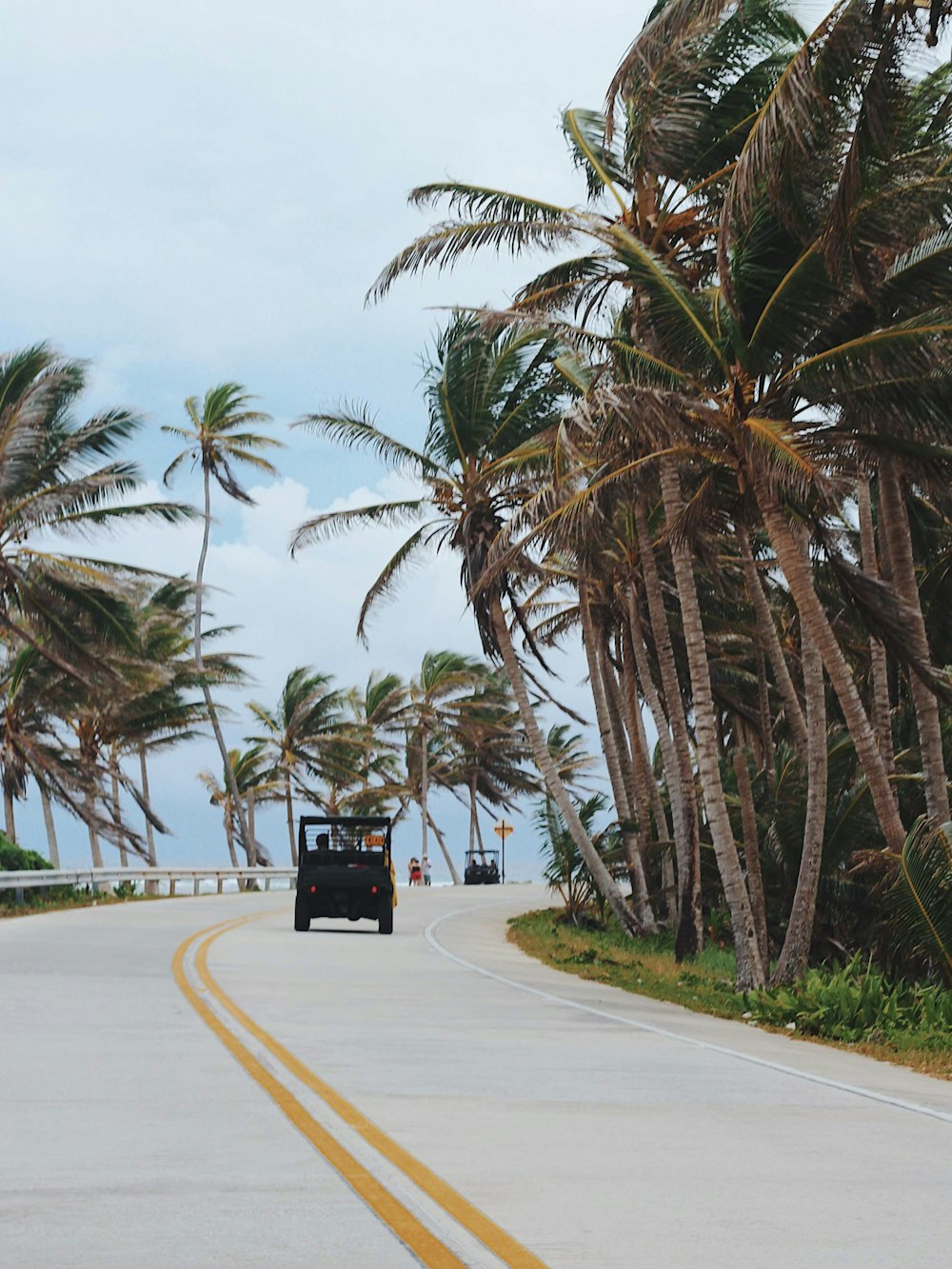 black SUV on road