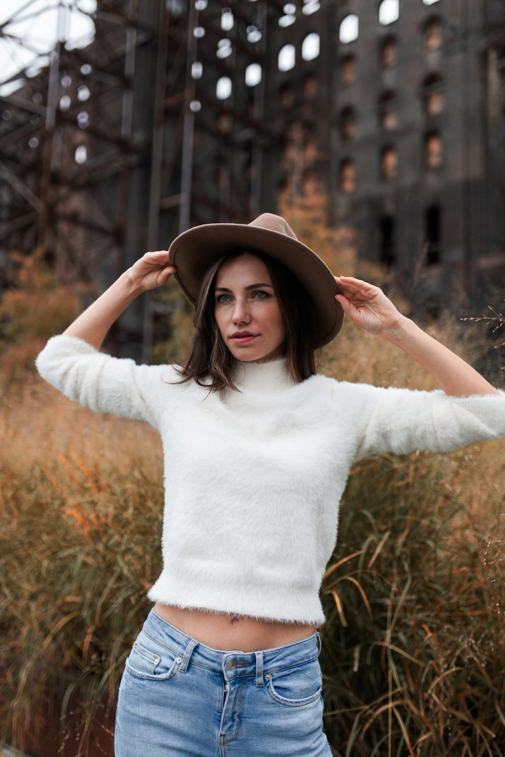 women wearing brown hat