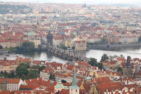 aerial photography of bridge during daytime in Praha Czech Republic