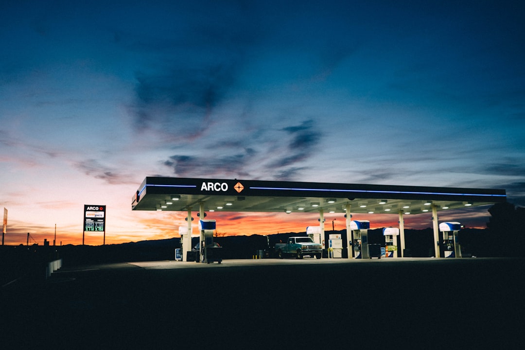 Arco gas station during golden hour
