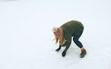 woman in snow field