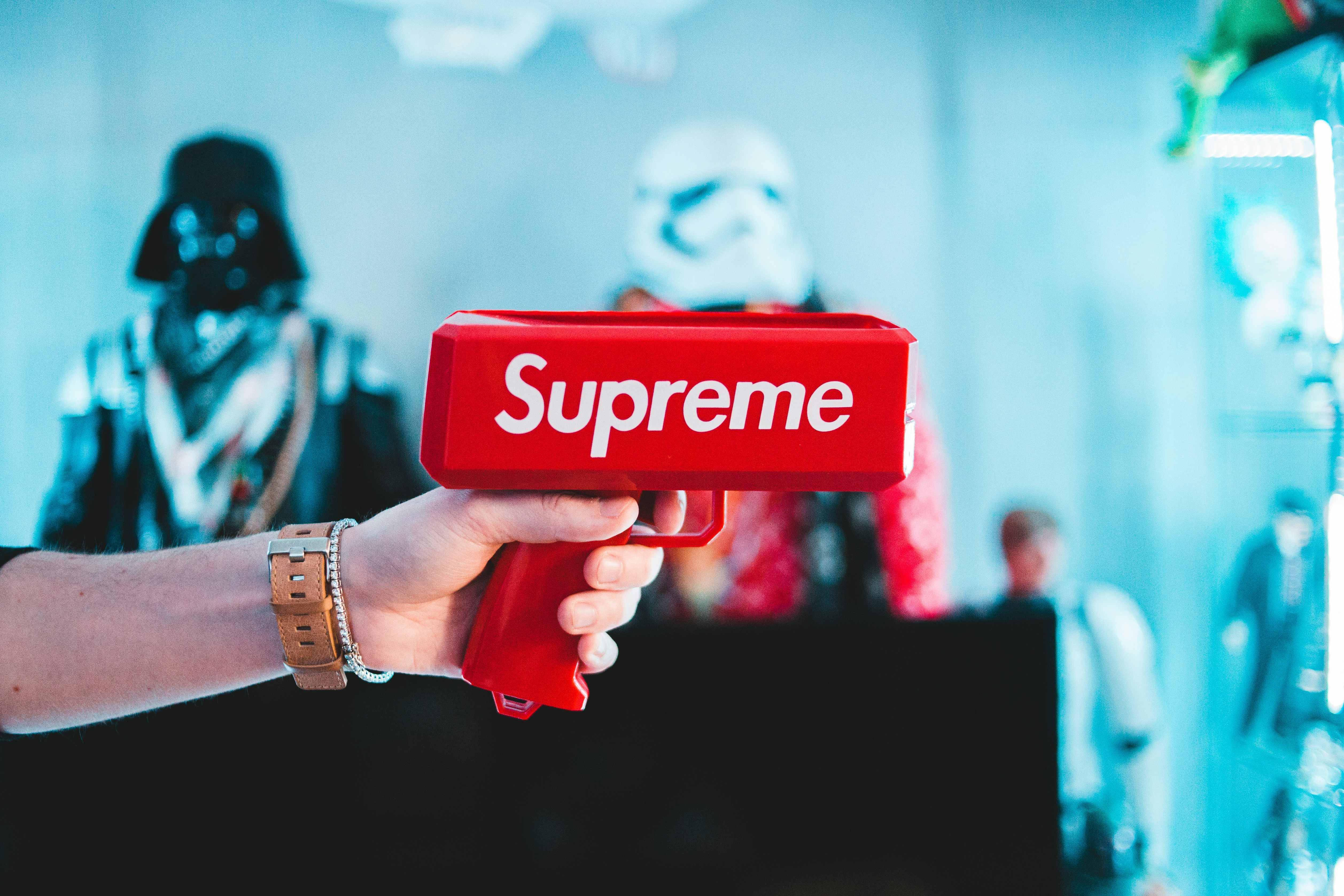 red Supreme money gun