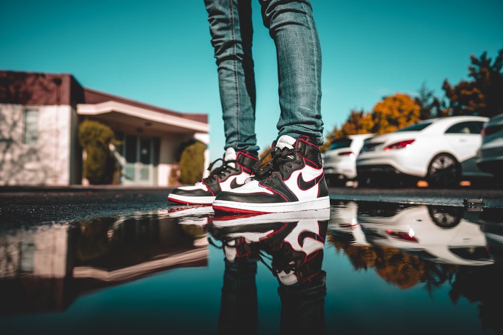 white-red-and-black Air Jordan 1's