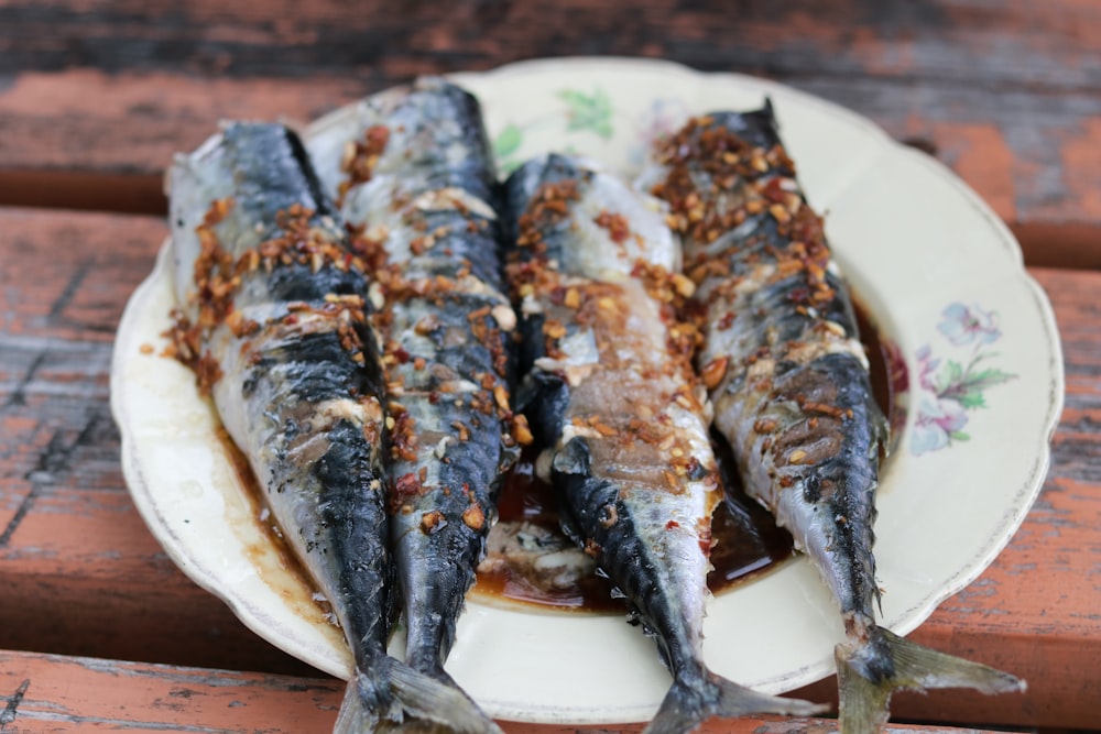 fish on white plate