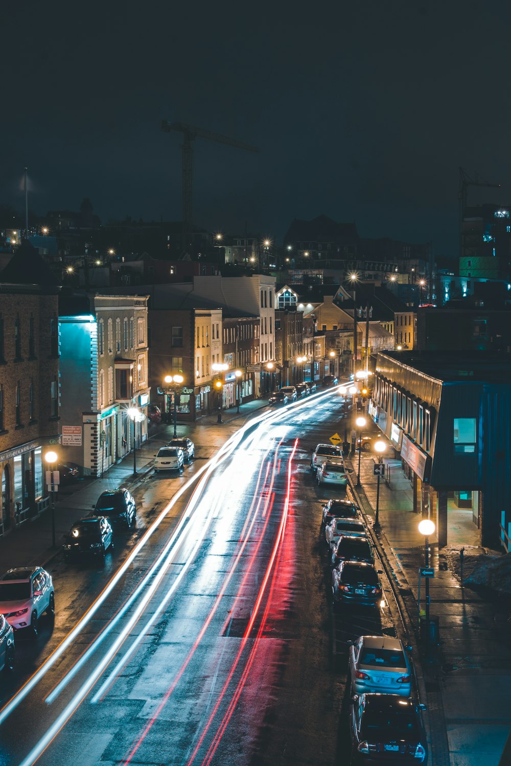 vehicles travelling at night