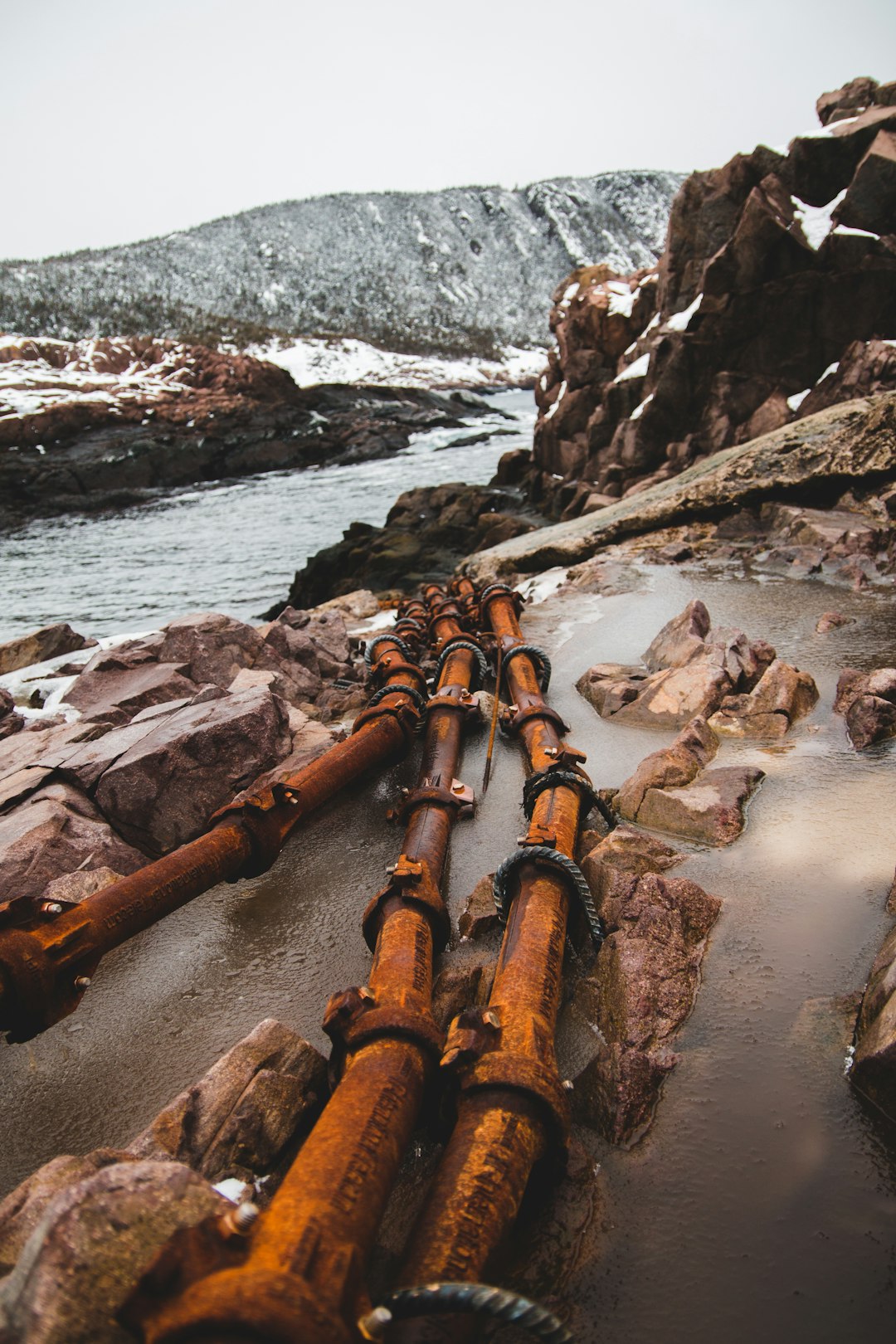 brown water pipes