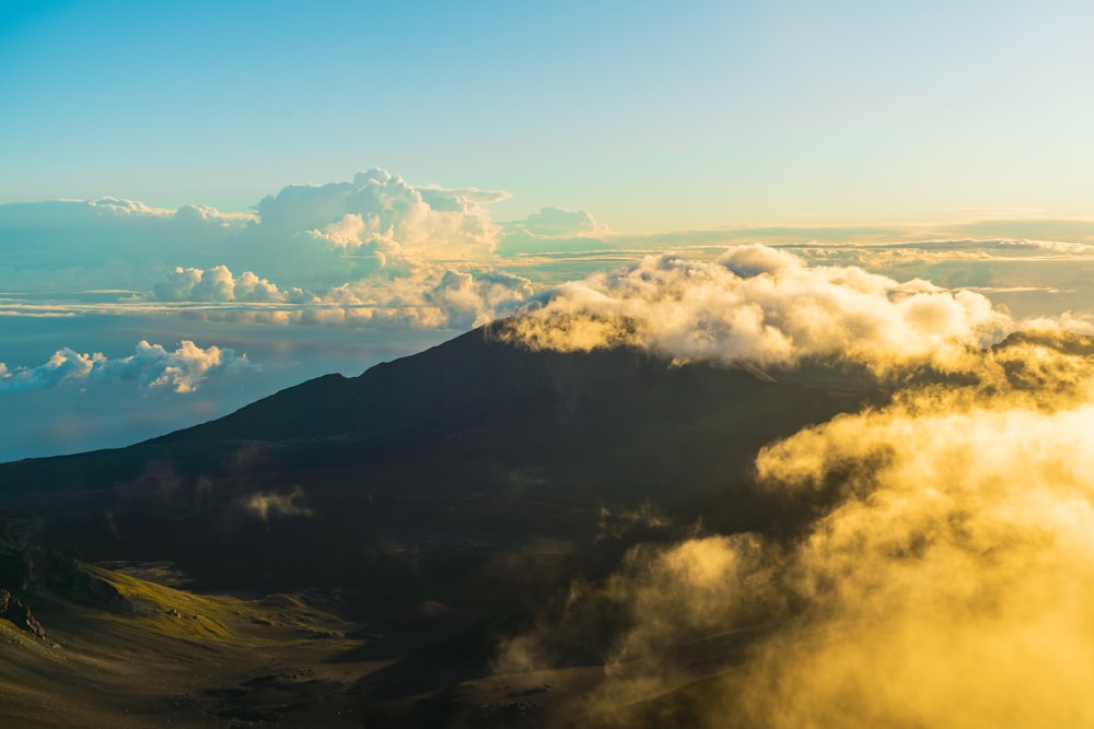 wide-angle photography of mountain range during daytime