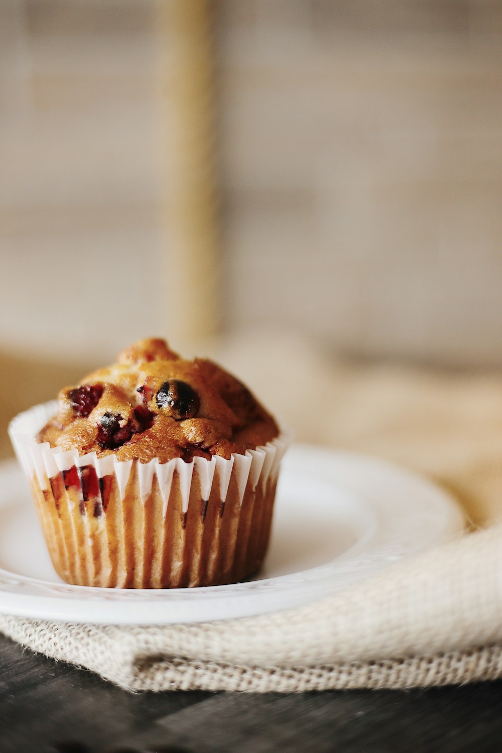 baked cupcake on plate