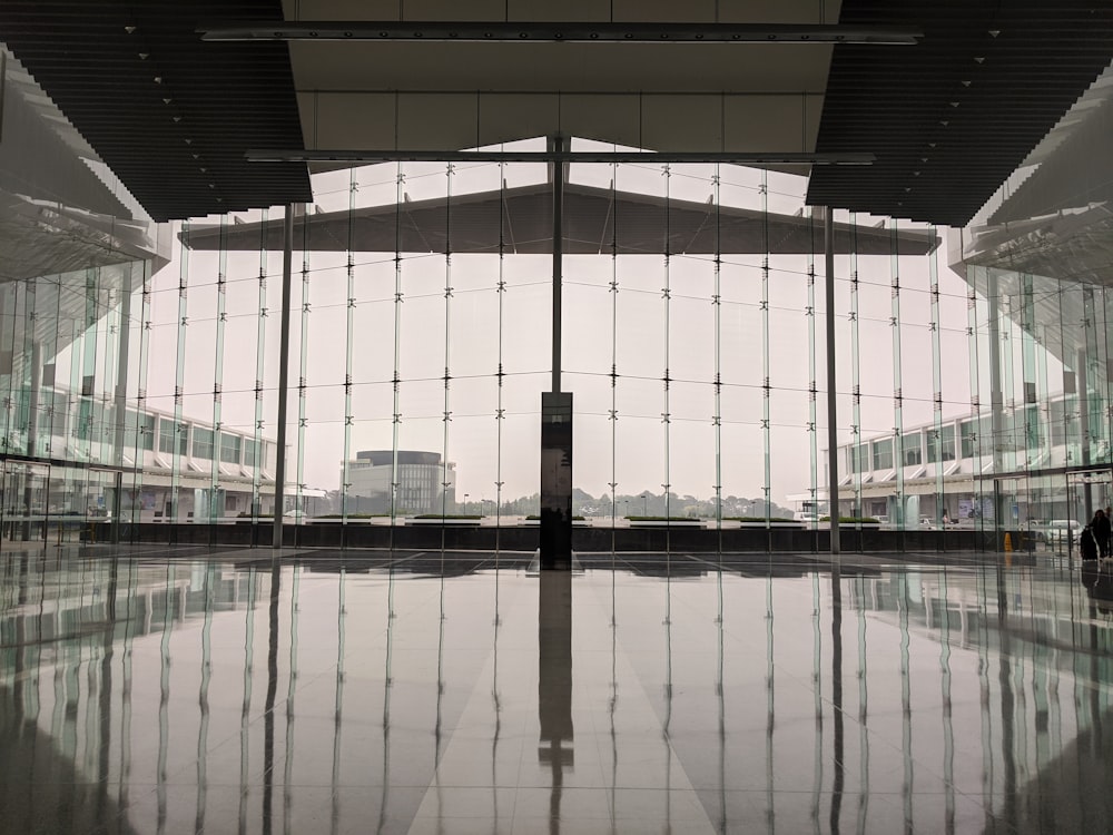 closed glass building door