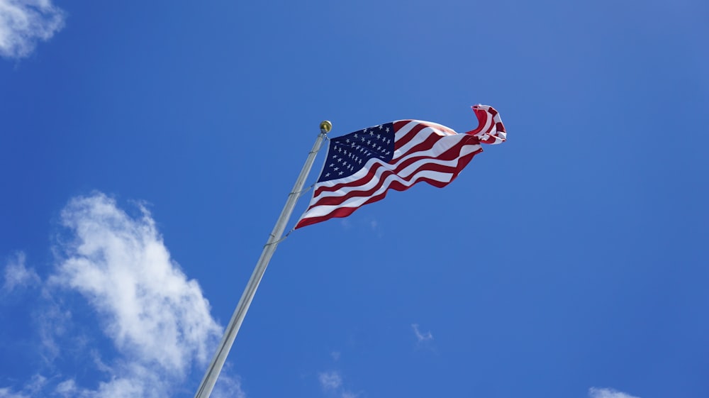 American flag on pole