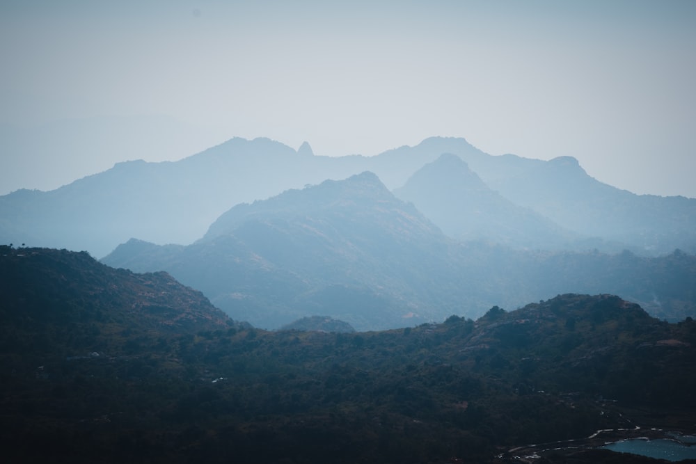 top view of mountains