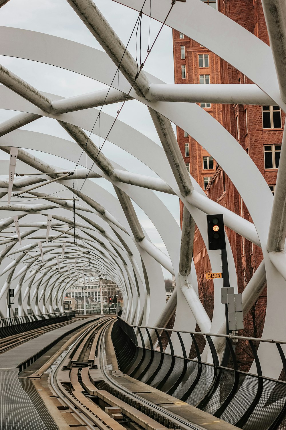 empty railway near apartment