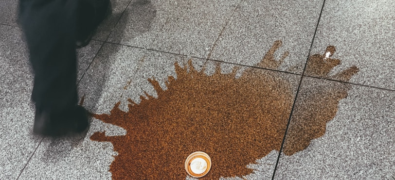 coffee spill on floor