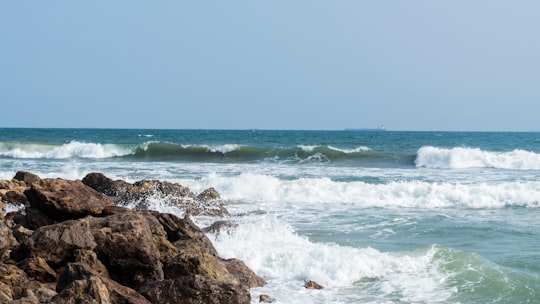 crashing waves in Vishakhapatnam India