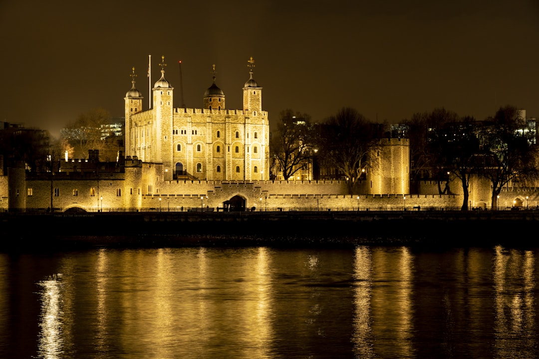 cathedral facing body of water,